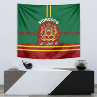 Morocco Proclamation Day Tapestry Marruecos Coat of Arms Roses Pattern - Wonder Print Shop