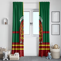 Morocco Proclamation Day Window Curtain Marruecos Coat of Arms Roses Pattern - Wonder Print Shop