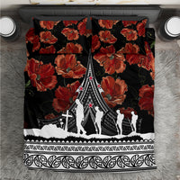 New Zealand ANZAC Day Bedding Set Poppy With Polynesian Pattern - Wonder Print Shop