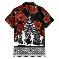 New Zealand ANZAC Day Family Matching Summer Maxi Dress and Hawaiian Shirt Poppy With Polynesian Pattern - Wonder Print Shop