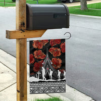 New Zealand ANZAC Day Garden Flag Poppy With Polynesian Pattern - Wonder Print Shop