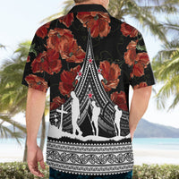 New Zealand ANZAC Day Hawaiian Shirt Poppy With Polynesian Pattern - Wonder Print Shop