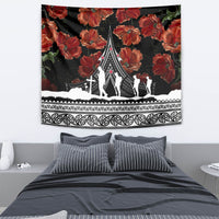 New Zealand ANZAC Day Tapestry Poppy With Polynesian Pattern - Wonder Print Shop