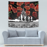 New Zealand ANZAC Day Tapestry Poppy With Polynesian Pattern - Wonder Print Shop
