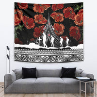New Zealand ANZAC Day Tapestry Poppy With Polynesian Pattern - Wonder Print Shop