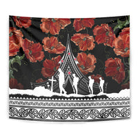 New Zealand ANZAC Day Tapestry Poppy With Polynesian Pattern - Wonder Print Shop