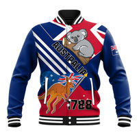 Australia Day Kangaroo and Koala With Flag Baseball Jacket - Wonder Print Shop