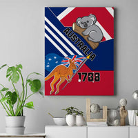 Australia Day Kangaroo and Koala With Flag Canvas Wall Art - Wonder Print Shop