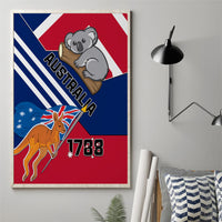 Australia Day Kangaroo and Koala With Flag Canvas Wall Art - Wonder Print Shop
