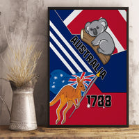 Australia Day Kangaroo and Koala With Flag Canvas Wall Art - Wonder Print Shop