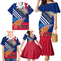 Australia Day Kangaroo and Koala With Flag Family Matching Mermaid Dress and Hawaiian Shirt - Wonder Print Shop