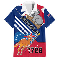 Australia Day Kangaroo and Koala With Flag Family Matching Off Shoulder Long Sleeve Dress and Hawaiian Shirt - Wonder Print Shop