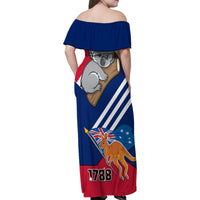 Australia Day Kangaroo and Koala With Flag Family Matching Off Shoulder Maxi Dress and Hawaiian Shirt - Wonder Print Shop