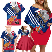 Australia Day Kangaroo and Koala With Flag Family Matching Off Shoulder Short Dress and Hawaiian Shirt - Wonder Print Shop