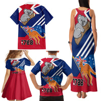 Australia Day Kangaroo and Koala With Flag Family Matching Tank Maxi Dress and Hawaiian Shirt - Wonder Print Shop