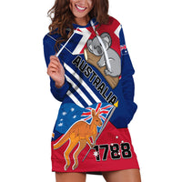 Australia Day Kangaroo and Koala With Flag Hoodie Dress - Wonder Print Shop