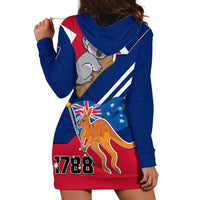 Australia Day Kangaroo and Koala With Flag Hoodie Dress - Wonder Print Shop