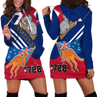 Australia Day Kangaroo and Koala With Flag Hoodie Dress - Wonder Print Shop