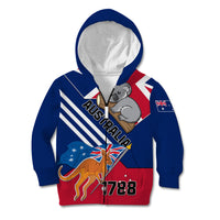 Australia Day Kangaroo and Koala With Flag Kid Hoodie - Wonder Print Shop