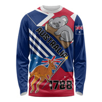 Australia Day Kangaroo and Koala With Flag Long Sleeve Shirt - Wonder Print Shop