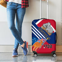 Australia Day Kangaroo and Koala With Flag Luggage Cover - Wonder Print Shop
