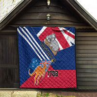 Australia Day Kangaroo and Koala With Flag Quilt - Wonder Print Shop