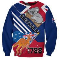 Australia Day Kangaroo and Koala With Flag Sweatshirt - Wonder Print Shop