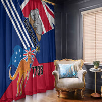 Australia Day Kangaroo and Koala With Flag Window Curtain - Wonder Print Shop