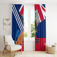 Australia Day Kangaroo and Koala With Flag Window Curtain - Wonder Print Shop