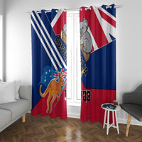 Australia Day Kangaroo and Koala With Flag Window Curtain - Wonder Print Shop
