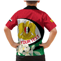 Syria Independence Day Family Matching Mermaid Dress and Hawaiian Shirt Syrian Coat Of Arms With Jasmine Flower - Wonder Print Shop