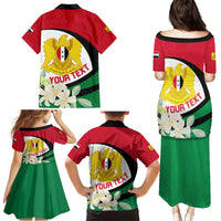 Syria Independence Day Family Matching Puletasi and Hawaiian Shirt Syrian Coat Of Arms With Jasmine Flower - Wonder Print Shop
