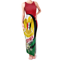 Syria Independence Day Family Matching Tank Maxi Dress and Hawaiian Shirt Syrian Coat Of Arms With Jasmine Flower - Wonder Print Shop