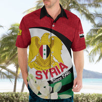 Syria Independence Day Hawaiian Shirt Syrian Coat Of Arms With Jasmine Flower - Wonder Print Shop