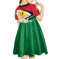 Syria Independence Day Kid Short Sleeve Dress Syrian Coat Of Arms With Jasmine Flower - Wonder Print Shop