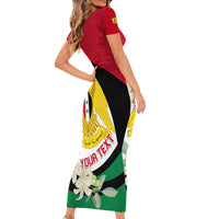 Syria Independence Day Short Sleeve Bodycon Dress Syrian Coat Of Arms With Jasmine Flower - Wonder Print Shop