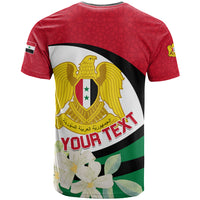 Syria Independence Day T Shirt Syrian Coat Of Arms With Jasmine Flower - Wonder Print Shop