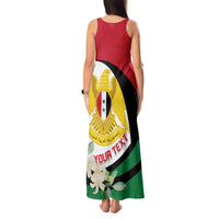 Syria Independence Day Tank Maxi Dress Syrian Coat Of Arms With Jasmine Flower - Wonder Print Shop