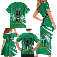 Nigeria Football Family Matching Short Sleeve Bodycon Dress and Hawaiian Shirt Go Super Eagles - Wonder Print Shop