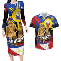 Personalized Philippines Lapulapu Couples Matching Long Sleeve Bodycon Dress and Hawaiian Shirt Hero Behind The Myth