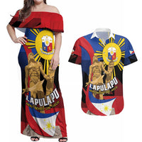 Personalized Philippines Lapulapu Couples Matching Off Shoulder Maxi Dress and Hawaiian Shirt Hero Behind The Myth