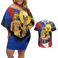 Personalized Philippines Lapulapu Couples Matching Off Shoulder Short Dress and Hawaiian Shirt Hero Behind The Myth