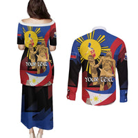 Personalized Philippines Lapulapu Couples Matching Puletasi and Long Sleeve Button Shirt Hero Behind The Myth