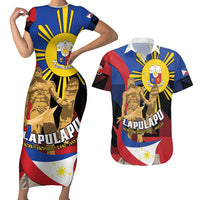 Personalized Philippines Lapulapu Couples Matching Short Sleeve Bodycon Dress and Hawaiian Shirt Hero Behind The Myth