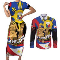 Personalized Philippines Lapulapu Couples Matching Short Sleeve Bodycon Dress and Long Sleeve Button Shirt Hero Behind The Myth