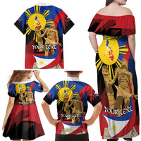 Personalized Philippines Lapulapu Family Matching Off Shoulder Maxi Dress and Hawaiian Shirt Hero Behind The Myth