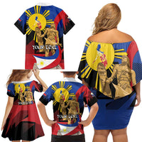 Personalized Philippines Lapulapu Family Matching Off Shoulder Short Dress and Hawaiian Shirt Hero Behind The Myth
