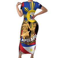 Personalized Philippines Lapulapu Short Sleeve Bodycon Dress Hero Behind The Myth