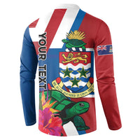 Personalised Cayman Islands Button Sweatshirt Tropical Green Turtle