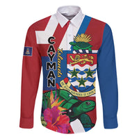 Personalised Cayman Islands Family Matching Long Sleeve Bodycon Dress and Hawaiian Shirt Tropical Green Turtle